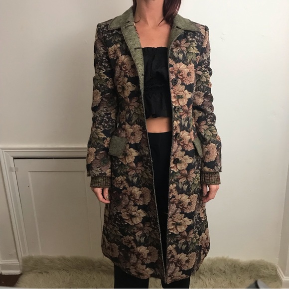 Philosophy Di Alberta Ferretti 90’s Romantic Tapestry Maxi Runway Rare Coat - Picture 2 of 16